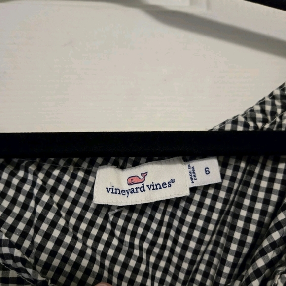Vineyard Vines Womens Gingham One Shoulder Ruffle Top Size 6 - Picture 4 of 6